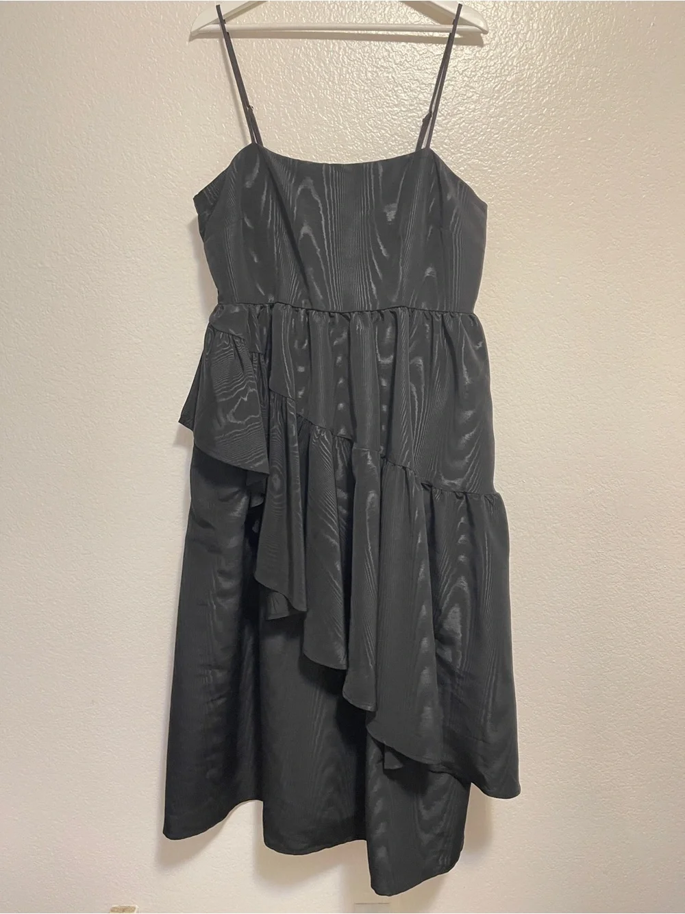 Kate Spade New York Black Tiered Ruffle Midi Dress, Large